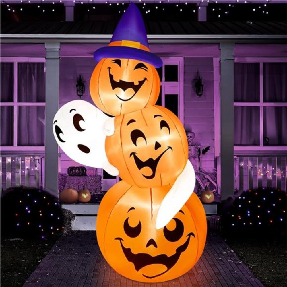 New 6 FT Tall Halloween Inflatable Outdoor Decorations, Pumpkin Inflatable